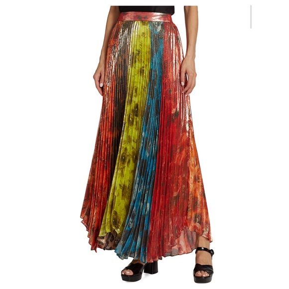 ALICE + OLIVIA Katz Sunburst Pleated Maxi Skirt - Picture 11 of 15